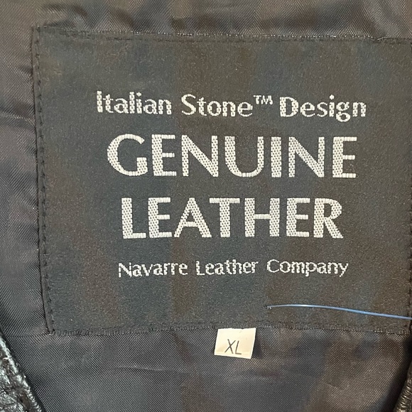 Vintage Italian Stone Design Leather Fringe Biker Vest - Picture 4 of 6